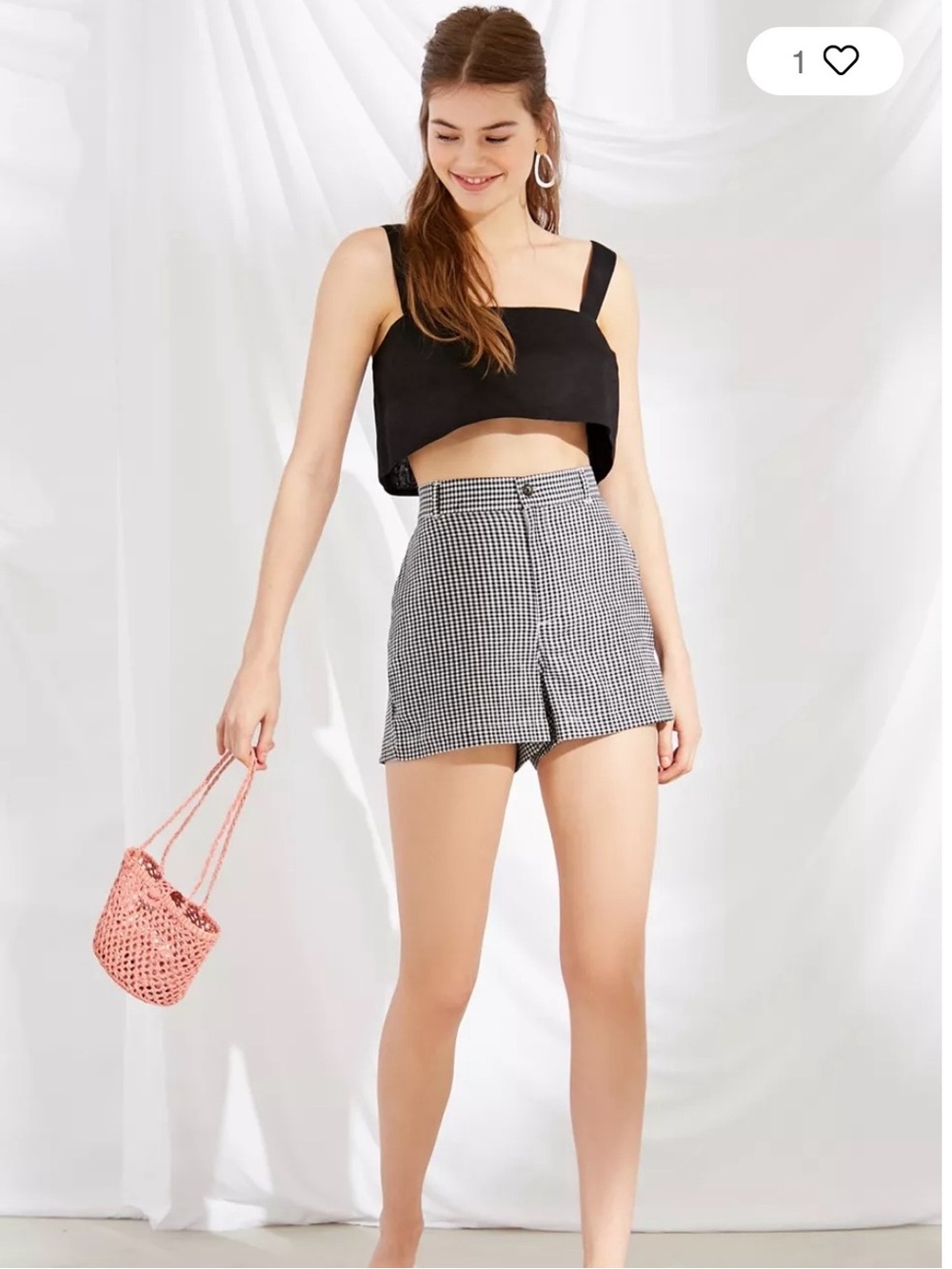 Urban Renewal Black White Gingham High Rise Shorts | Coquette Picnic Core M